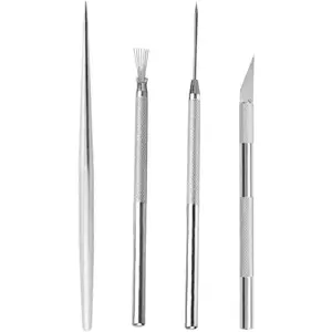 4 count Clay  Tools Set, Sculpting & Carving Tools for Precision Sculpting, Texturing and Ceramic Scoring, Model Clay Supplies
