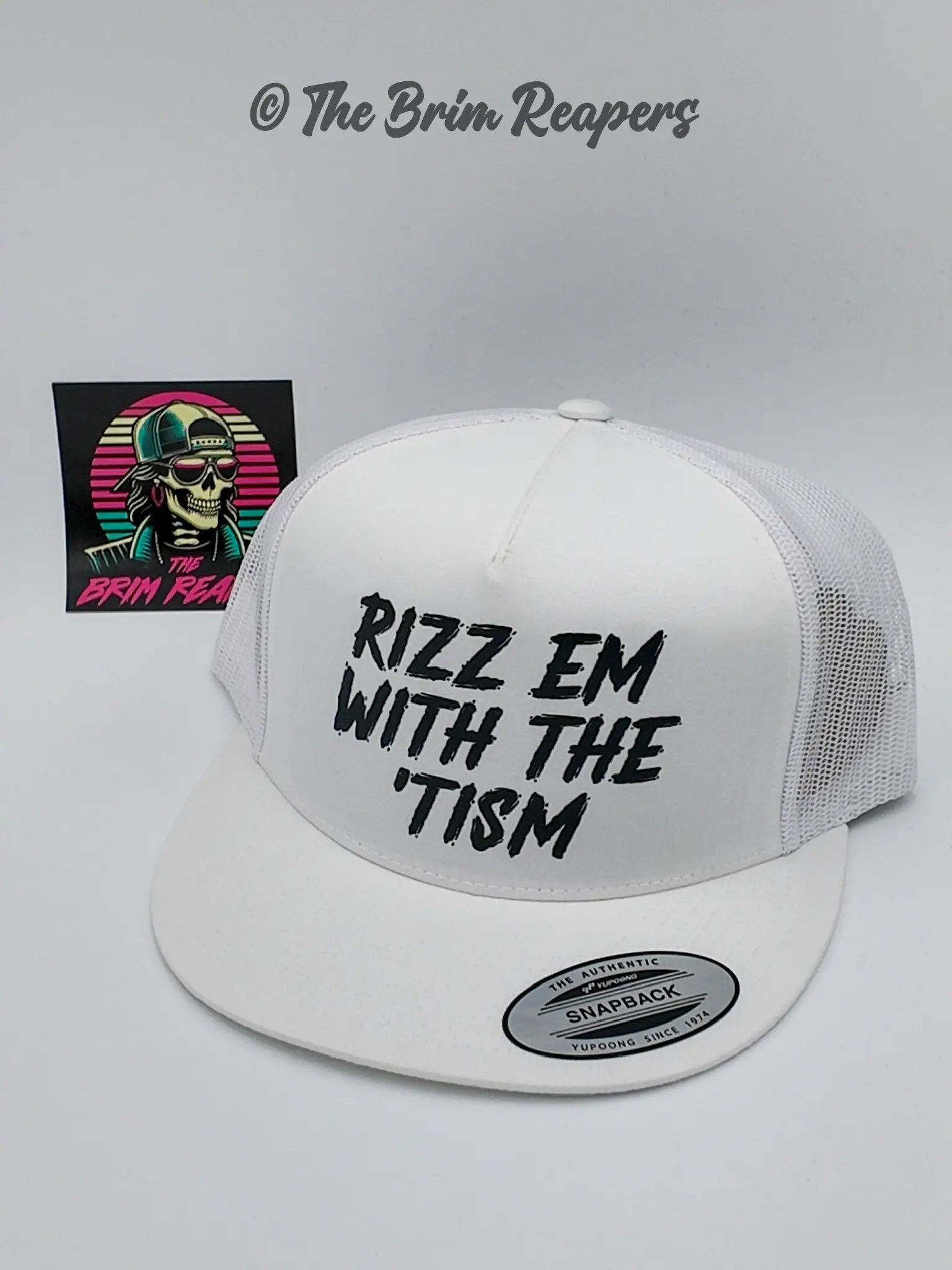 Rizz Em With The Tism Hat | Funny Trucker Hat, Gag Gift, Women's Hat, Mens Hat, Premium Cap