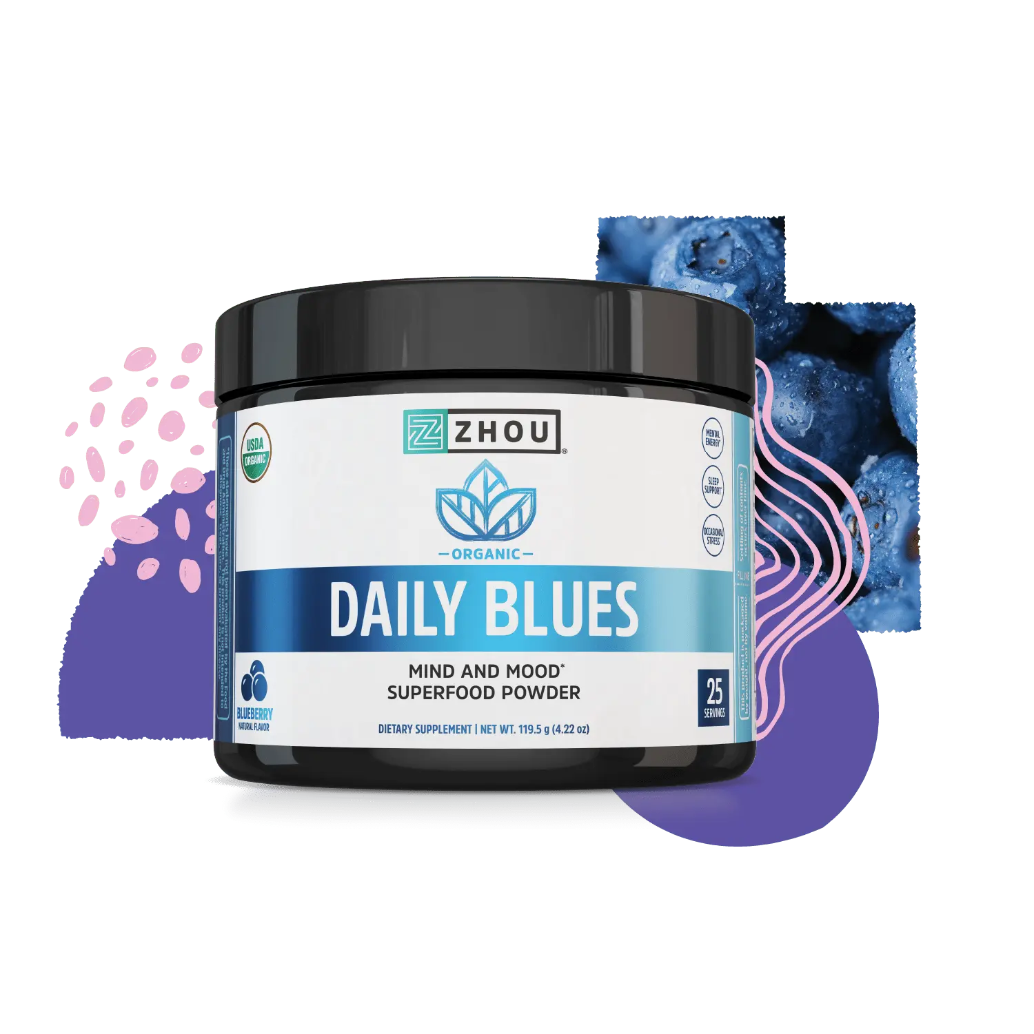 Zhou Daily Blues Powder - Organic Superfood