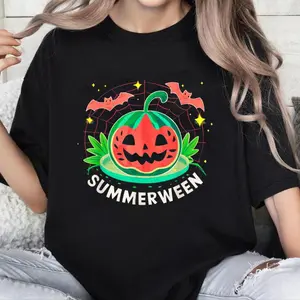 Summerween Summer Halloween Watermelon Pumpkin Vacation T-Shirt