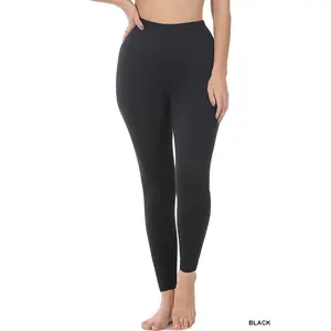 Zenana Black Microfiber Full-Length Leggings