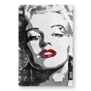 212 MAIN Marilyn Monroe Vintage Glamour Figurative Portrait Aluminium Photo Metal Print Wall Art - 24x36 in, Home Decor Products, Artistic Room Accent, Ideal Gift for Home Supplies Enthusiasts
