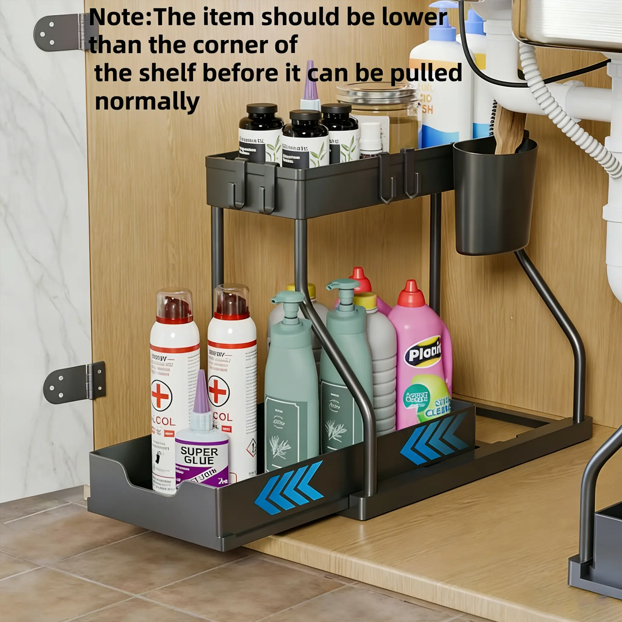 2-layer drawer style storage rack, 1 large capacity drawer style storage rack, kitchen and bathroom storage rack, Bathroom Organizers, Bathroom Accessories, Bathroom Organizing Accessories, Bathroom Essentials Accessories