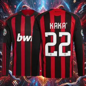 0607 Home Kaka 22 Champions League Soccer Long Sleeve Jersey
