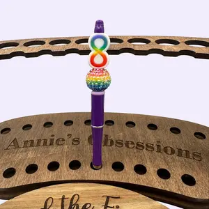 Custom Beaded Pen with Retractable Black Ink - Stylish Writing Tool for Office, School, and Home focals pens Handmade ballpoint art supply school essential