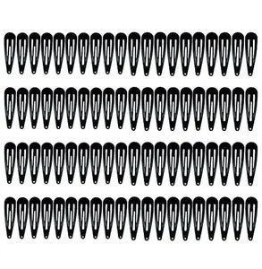 30,60 80 Pack Black & Multi 2 Inch Women Metal Snap Hair Clips Accessories No Slip Hair Barrettes Girls Women Hair Accessories