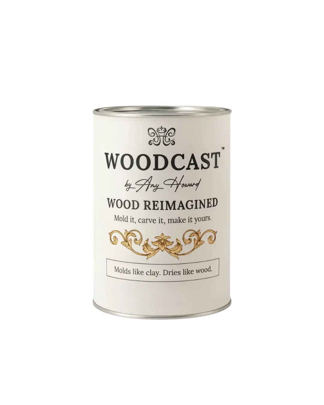 Amy Howard WoodCast Moldable Wood Pulp – Sculpt, Carve & Restore Furniture Details (1.1 lbs)