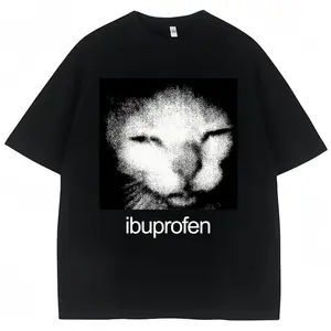valentine shirts Vintage Funny Ibuprofen Cat Meme Graphic T Shirt Men Women Humor Fashion T Shirts Oversized  Casual Streetwear T-shirts