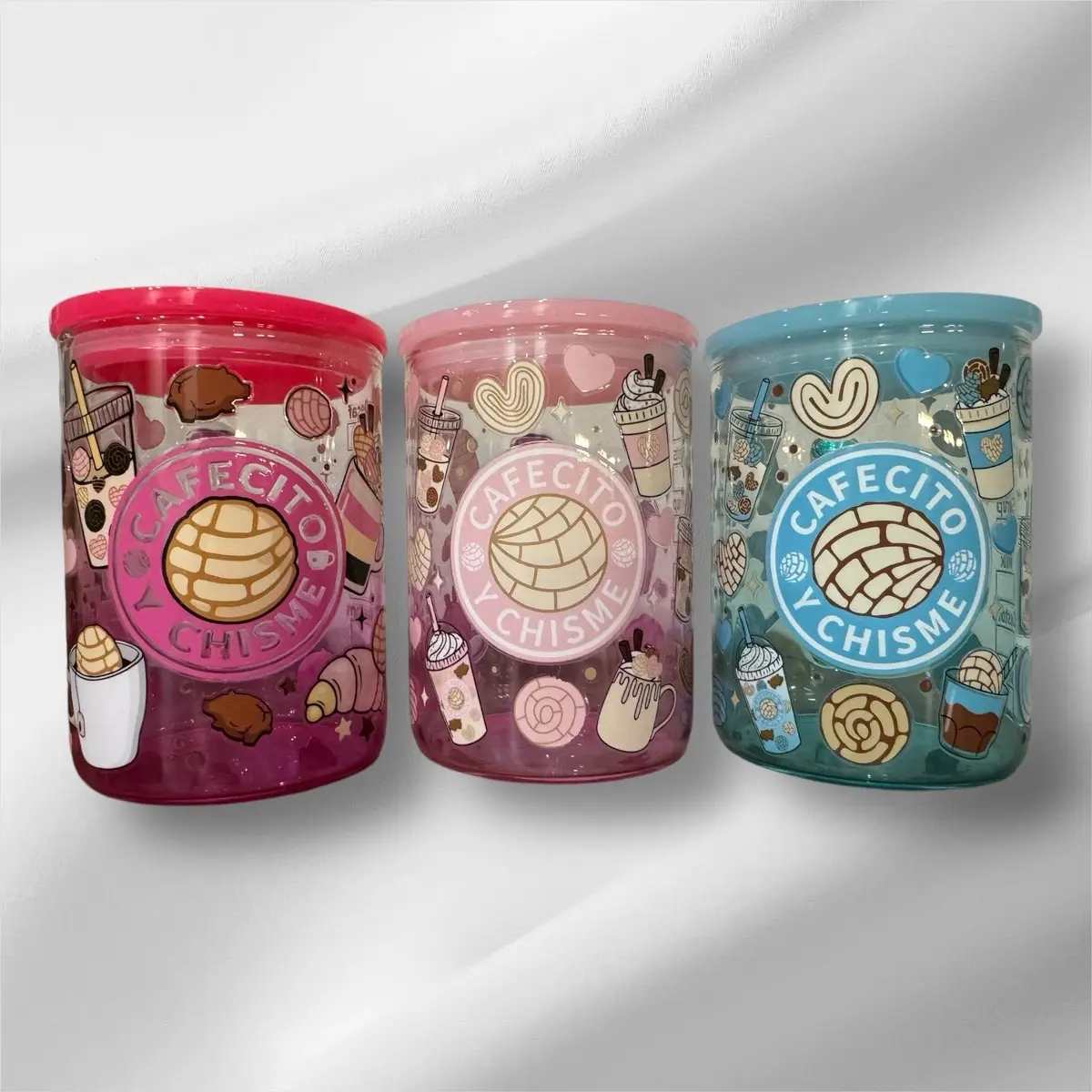Cafecito y Chisme Jelly Mug Drinkware Straw