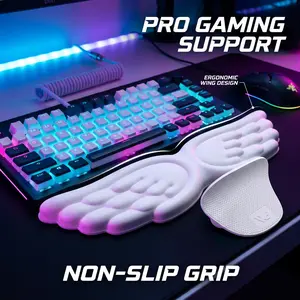 2026 Mechanical Keyboard Mouse Wrist Rest Computer Keyboard Laptop Angel Wing Memory Foam Mouse Cushion Support Pad Wrist Support