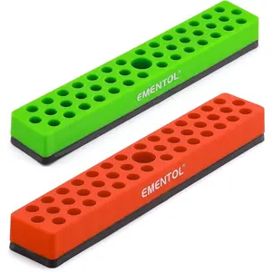 2PCS 1/4" Bits Holder Set - Orange and Green, 86PCS Hole, Bit Organizer with, Bits Organizer, 2 Pieces