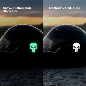 10/5 Piece Skull Head Glow Stickers for Motorcycle/Car, Waterproof Moto Helmet Decals, Motorbike Fuel Tank & Side Fairings Decoration Accessories car lover gift decorative decal