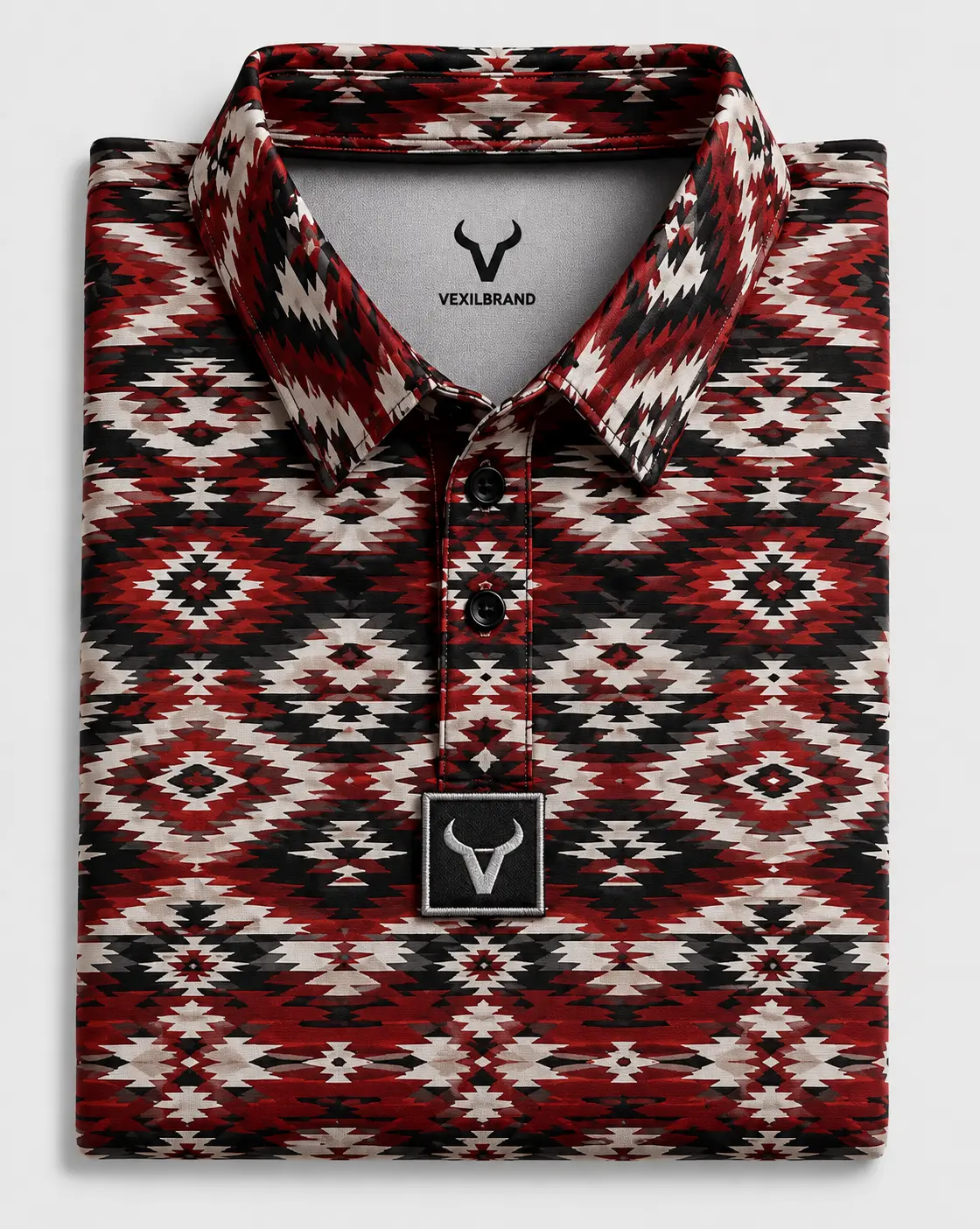 Vexil Brand - Polo - Cinch Red/White/Black Aztec