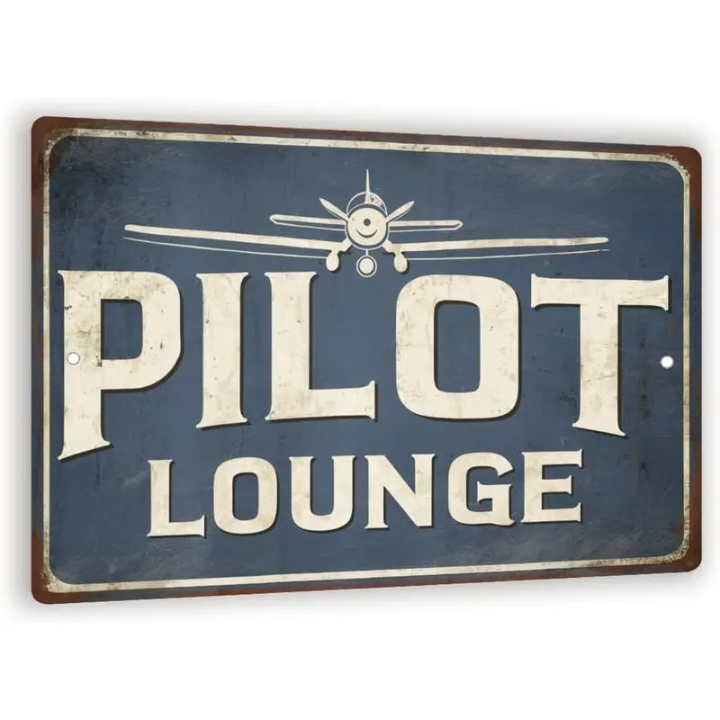 Pilot Lounge Tin Sign