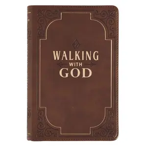Walking with God Devotional - Brown Faux Leather Daily Devotional for Men & Women 365 Daily Devotions