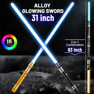 2026 Upgraded 31" Alloy Interstellar Lightsaber 2-in-1 Combination 63" 16 Color Gravity Sensor Cool Sound Valentines Gift