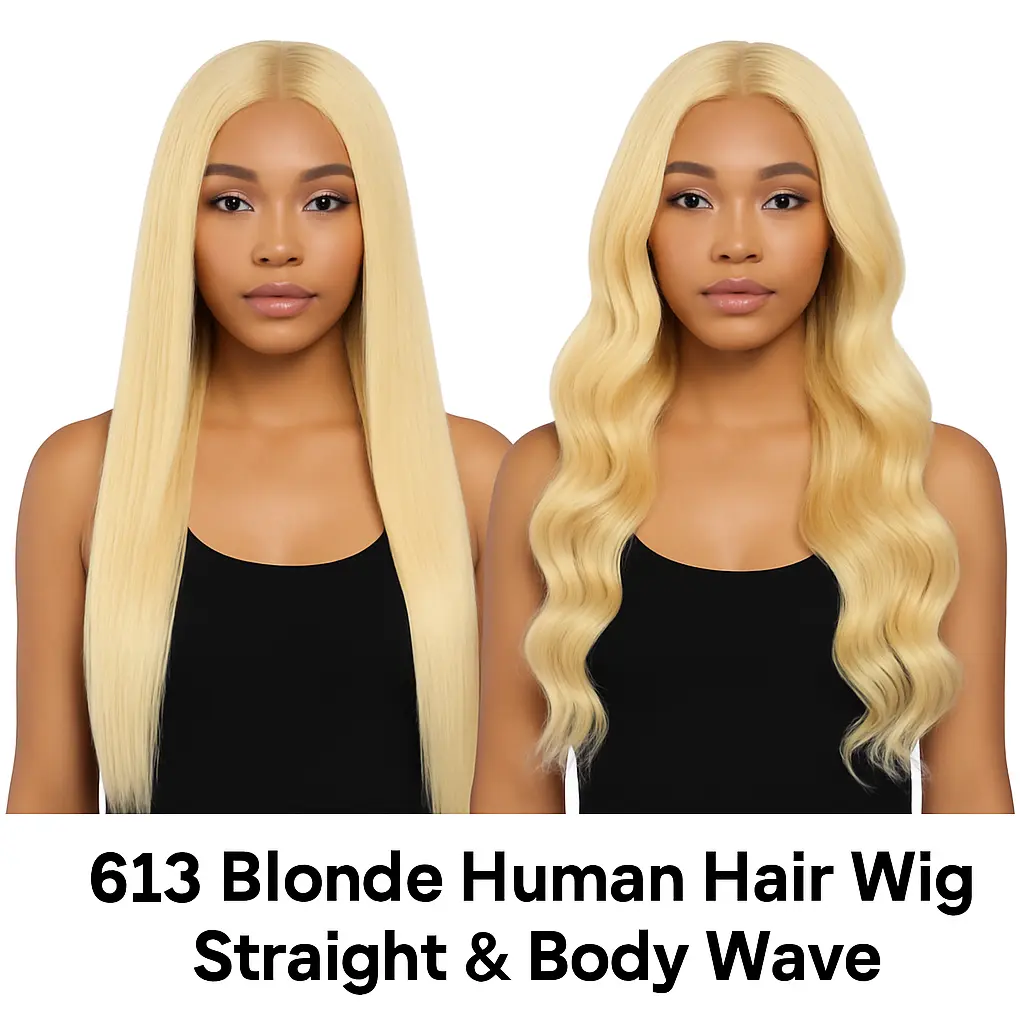 613 Blonde Straight Human Hair Lace Front Wigs 13x6& 13x4 Invisible Skin Melt Lace Closure Wigs