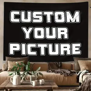 Custom Photo Tapestry Banner - Personalized Wall Hanging with Your Own Text/Image, Durable Fabric Home Decor for Weddings, Anniversaries