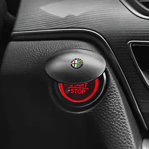 Hot-selling car accessories: vehicle start decorative cover, one-key start button cover, car engine start/stop button cover, car supplies, suitable for Alfa Romeo 4C, 6C, 8C, 33, 75, 90, 145, 146, 147, 155, 156, 159, 164, 166, Brera