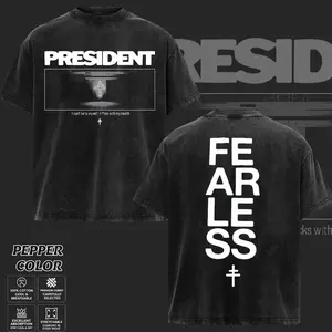 [COLLECTION] President Band T-Shirt Collection, Gothic Cross Graphic Tee, Retro Deathcore Style Shirt, Dark Religious Metal Inspired Shirts, Vintage Washed Heavy Cotton Band Tee, Gift for Metal Music Lovers, Alternative Merch for Men & Women JG6