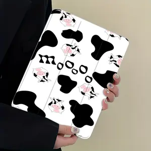 Cartoon Cow Print Tablet Case, Cute Aesthetic Cover, Auto Wake/Sleep Feature, Drop-Proof & Scratch-Resistant, Clear Hard Back, Fits 7.9/8.3/13 Inch, Shock-resistant Full Cover Protective Case Ideal for Office, Tablet Casing
