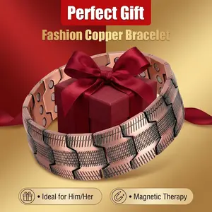 The Perfect Gift for Him! 3X Strength Pure Copper Magnetic Therapy Bracelet - Sleek, Adjustable & Natural Energy Boost - Limited Stock
