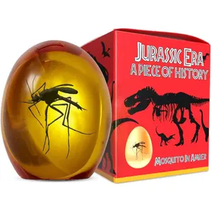 Jurassic Era - 2D Mosquito in  -  of History -  Paperweight - Realistic Jurassic Collectible - Flat Bottom - Dinosaur DNA - Park  Cane Top -  Shaped - 2D UV Printing