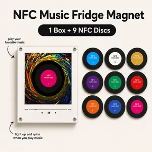 Vintage Vinyl Record NFC Music Fridge Magnet, Retro Music Box Gift, Standard & Preset Versions, Desk Room Decor for Music Lovers and fans