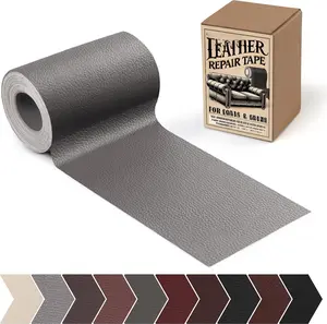 Leather Repair Patch, 3 x 60In Self Adhesive Leather Repair Tape Kit for Furniture, Couch, Sofa, Office,  Seats,  Interior, Vinyl Repair Kit (Gray)