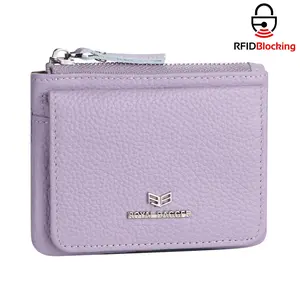 Royal Bagger Genuine Leather Women's Coin Purse, RFID Blocking Small Wallet with Casual Zipper for Daily Use Change Pouch 3200