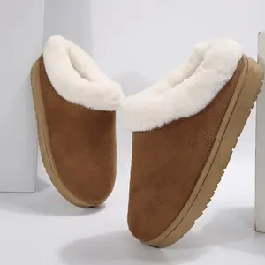 Women's Comfy Thick Boots Padded Cotton Winter Warm Mini Snow Boots with Thick Soles Rubber Short Bottoms Indoor Outdoor Shoes Fleece Slippers