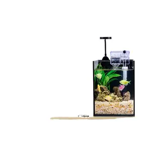 Ultra Clear Fish Tank Living Room Small Home Office Eco Friendly Easy Maintain Complete Aquascaping Mini Aquatic Plant Tank Desktop Betta Tank