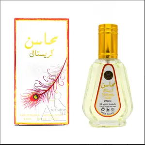 Ard Al Zaafaran Mahasin Crystal Eau De Parfum 50ml Spray by LATTAFA - Premium Liquid Fragrance with Top Notes Black Currant & Mandarin Oranges