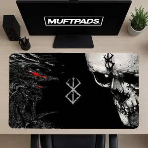 [SALE UP TO 45%] Berserk Skull Gaming Mouse Pad _ Dark Fantasy Desk Mat