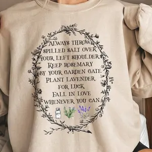 Practical Magic Shirt, Salt Rosemary Lavender Love Sweater, Halloween Gift, Halloween Sweatshirt, Witchy Hoodie Casual Style;Retro Styles