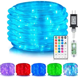 40FT 120 LED Color Changing Rope Lights, 18 Colors Outdoor String Lights with Plug & Remote, Led Rope Lights Outdoor , Christmas Lights for Bedroom Deck Halloween Decorations