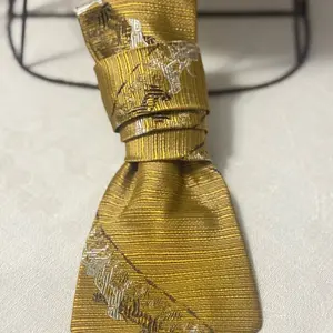 Vintage Custom One of a Kind Gold Tie Accessory with Unique dog Design