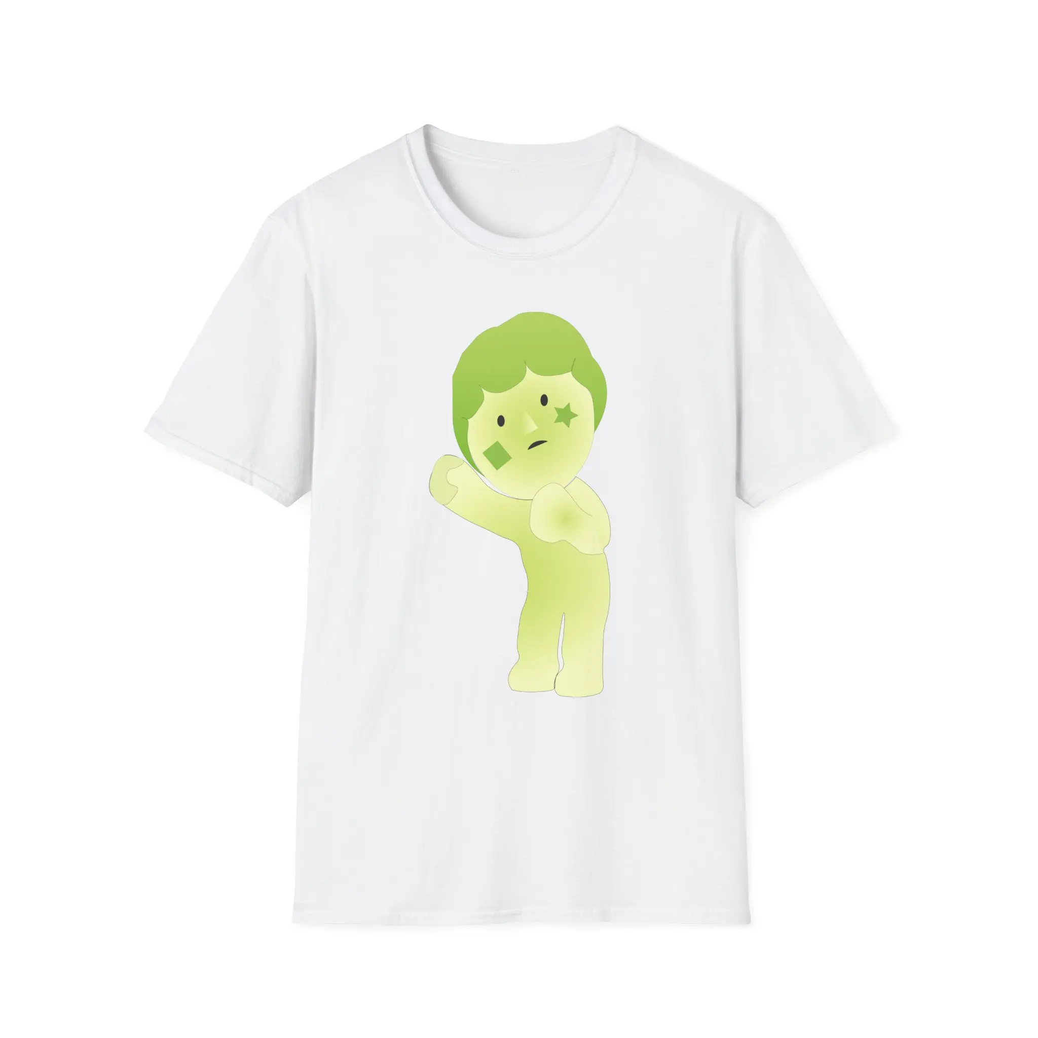 Cute Smiski Unisex Softstyle T-Shirt, Kawaii Tee, Funny Graphic Top, Unique Gift Idea, Minimalist Shirt