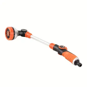 Long tube nozzle sprayer 8 modes High Flow Nozzle Multifunctional garden hose rod, lightweight aluminum alloy watering rod, suitable for home garden and vehicle cleaning, ABS TPR material, comfortable grip, Garden Watering Sprinkler