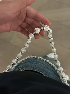 Hiphop Style Rhinestone Beaded Jeans Chain Belt, High-End Full Diamond Round Pearl Chain Waist Decoration, All Seasons Fashion Accessory