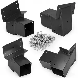 4Pack Deer Stand Brackets Heavy Duty, 4x4 Compound Angle Brackets, Deer Blind Brackets for Tree Stands, Raised Platforms, Ttree Houses, Swing Sets, Hunting Decks, and Shooting Shacks