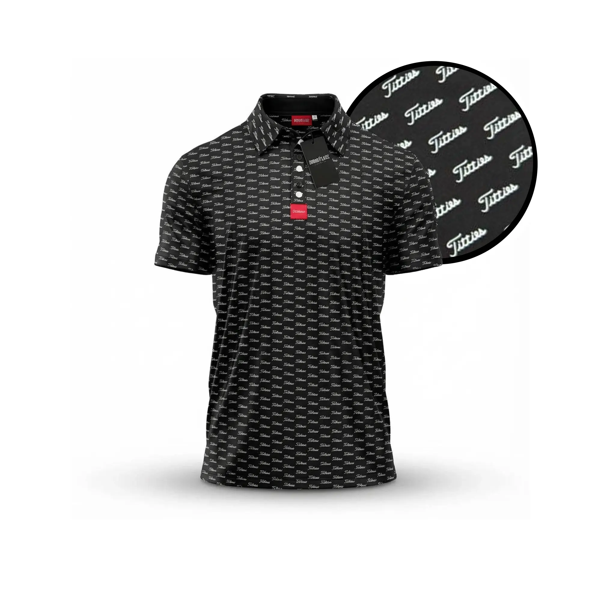 Black Titties Golf Polo for Men - Funny Golf Shirt - Novelty Golf Polo - Mens Golf Gift