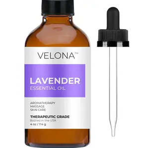 Velona Lavender Essential Oil - 4 oz Therapeutic Grade for Aromatherapy