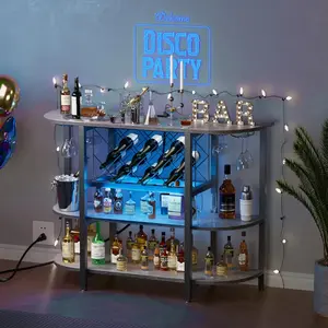 Living Room Cabinet with LED Charging Station