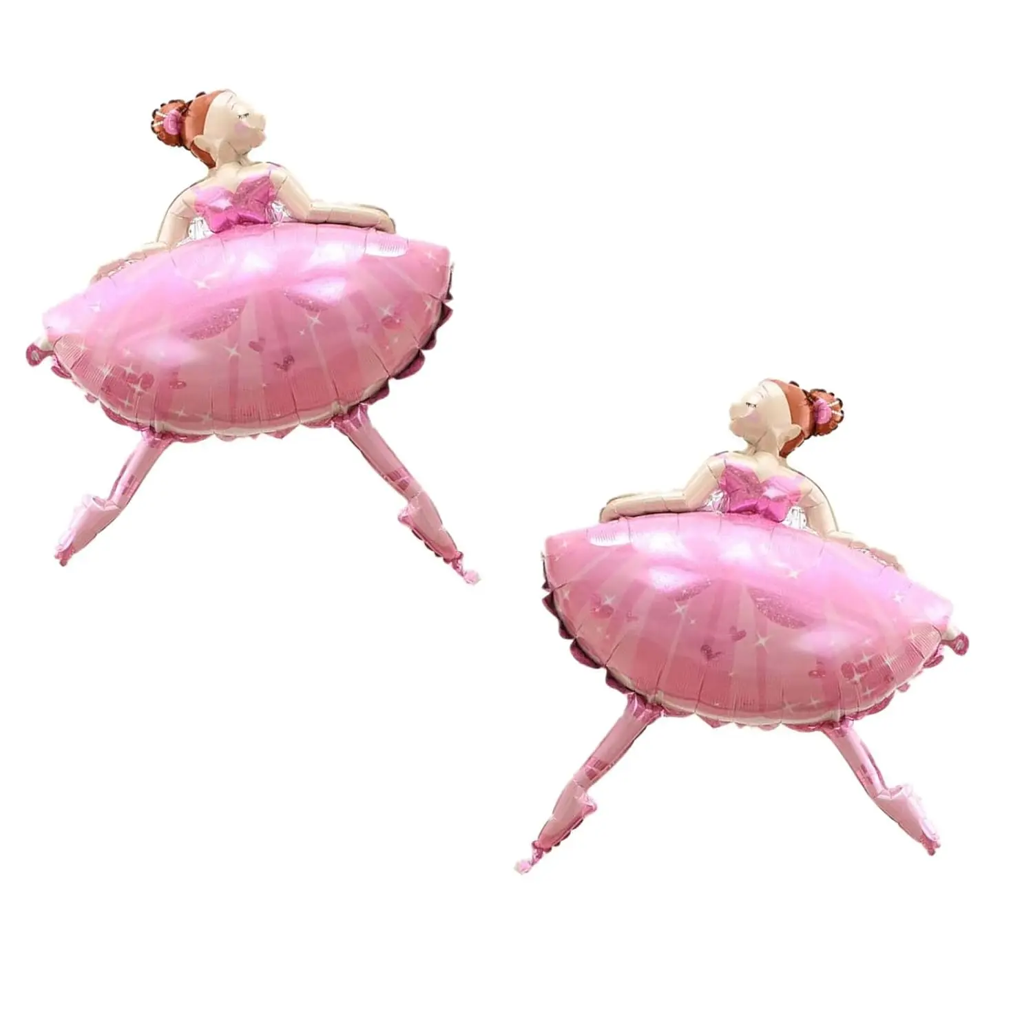 2Pcs Pink Ballet Dancing Girl Foil Balloon Aluminum Foil Mylar Helium Party Balloon For Birthday Party Decoration Wedding Baby Shower Ballet Dancing Themed Party