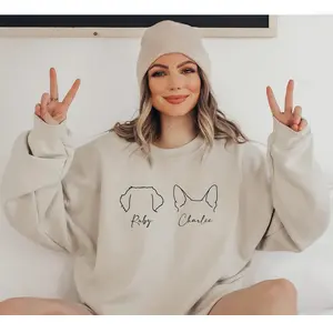 Custom Dog Mom Sweatshirt, Personalized Dog Ears Sweatshirt with Name, Custom Dog Dad Sweatshirt, Dog Lovers Gift, Pet Lovers Shirt