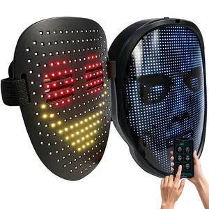 LED Light Up Mask with Gesture Sensing, LED Costume Mask for Halloween, Cosplay Party, Cool Gift