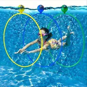 Underwater Swim Ring Diving Floating Toy, 3 Counts/set Inflatable Pool Floaters Summer Swimming Pool Training Ring, Outdoor Swimming Toy