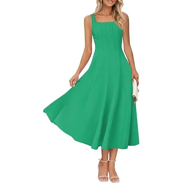 MEROKEETY Women's 2026 Summer Sleeveless Midi Dress Square Neck Smocked Flowy A Line Beach Dresses - TikTok Shop MEROKEETY Women's 2026 Summer Sleeveless Midi Dress Square Neck Smocked Flowy A Line Beach Dresses - TikTok Shop