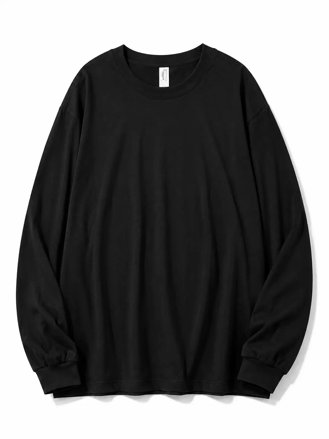Menswear 100% Cotton Men's Solid Long Sleeve Crew Neck T-Shirt - Casual Everyday Streetwear Layering Top